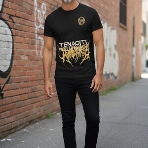 Brand new Tenaciti ‘Don’t Sleep’ Black and Gold Graphic Men's T-Shirt